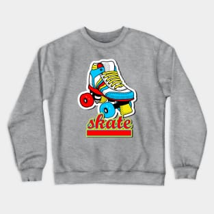 Roller Skate - Retro Design Crewneck Sweatshirt